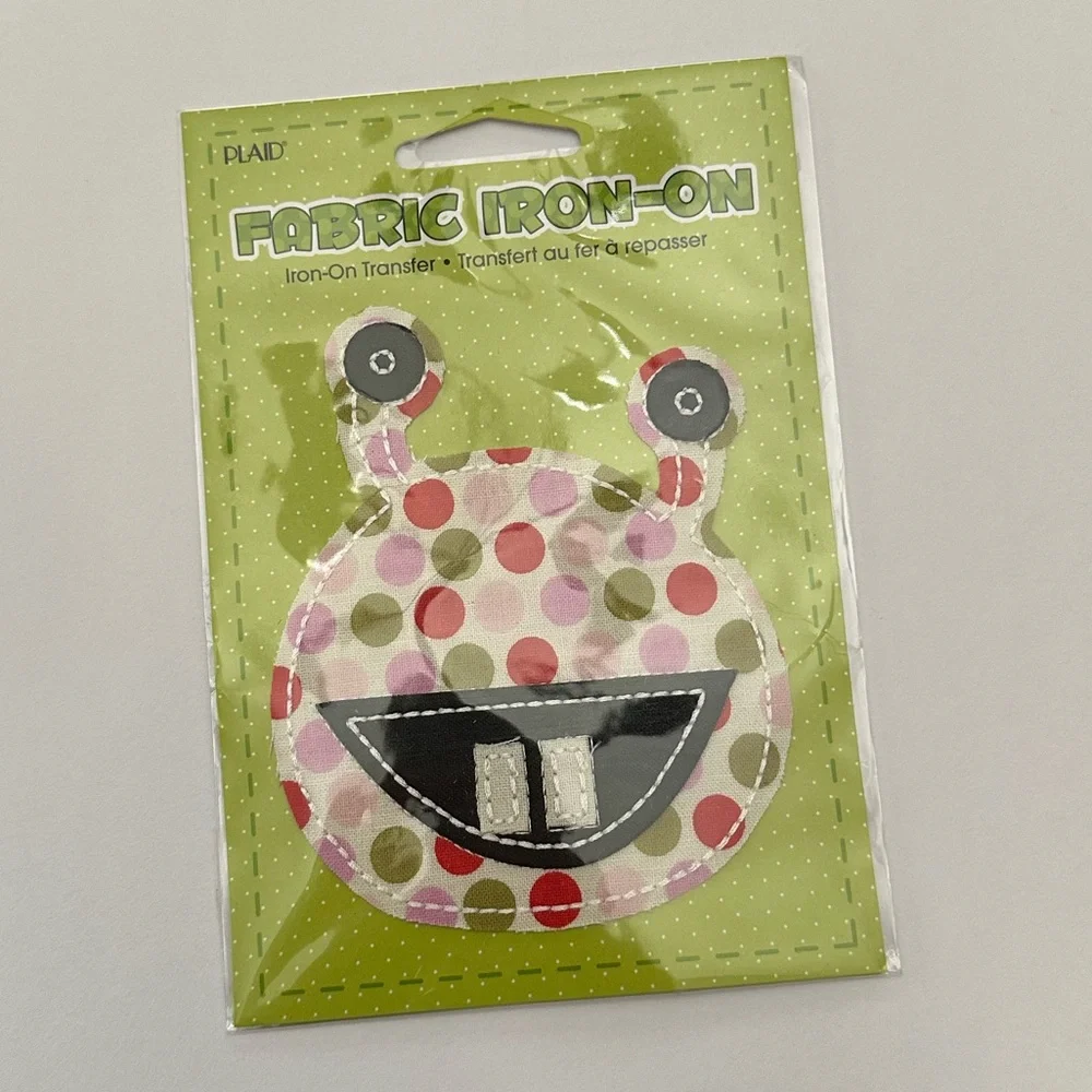 Plaid Brand Fabric Iron-On Transfer 2008 Pink Dot Tulip & Multi Dot Monster
